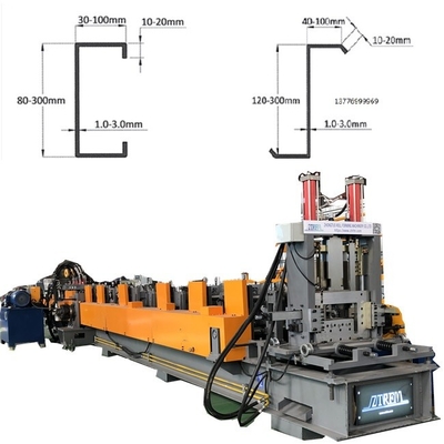 Máquina de moldagem galvanizada Cee Purlins Zee Purline
