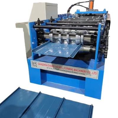 Máquina de moldagem de rolos de chapa de aço para produção de painéis de bloqueio de metal de costura de telhado