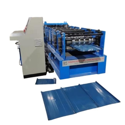 Máquina de moldagem de rolos de chapa de aço para produção de painéis de bloqueio de metal de costura de telhado