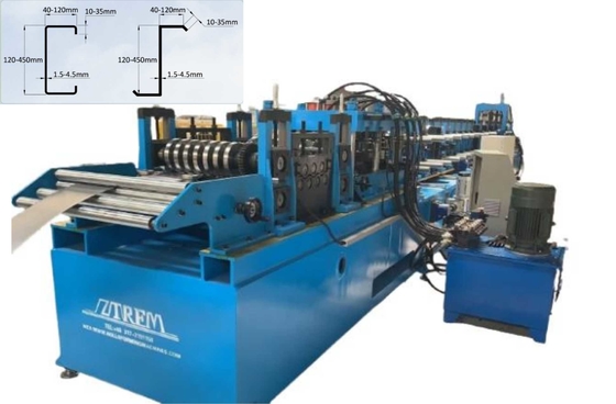 Produção Automática Versátil Cz Máquina de Purlin Alta Eficiência